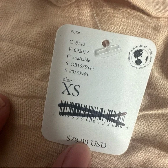 NWT Free People Beach Anytime Midi Long  Sleeve Dress xs in sand - Picture 9 of 15